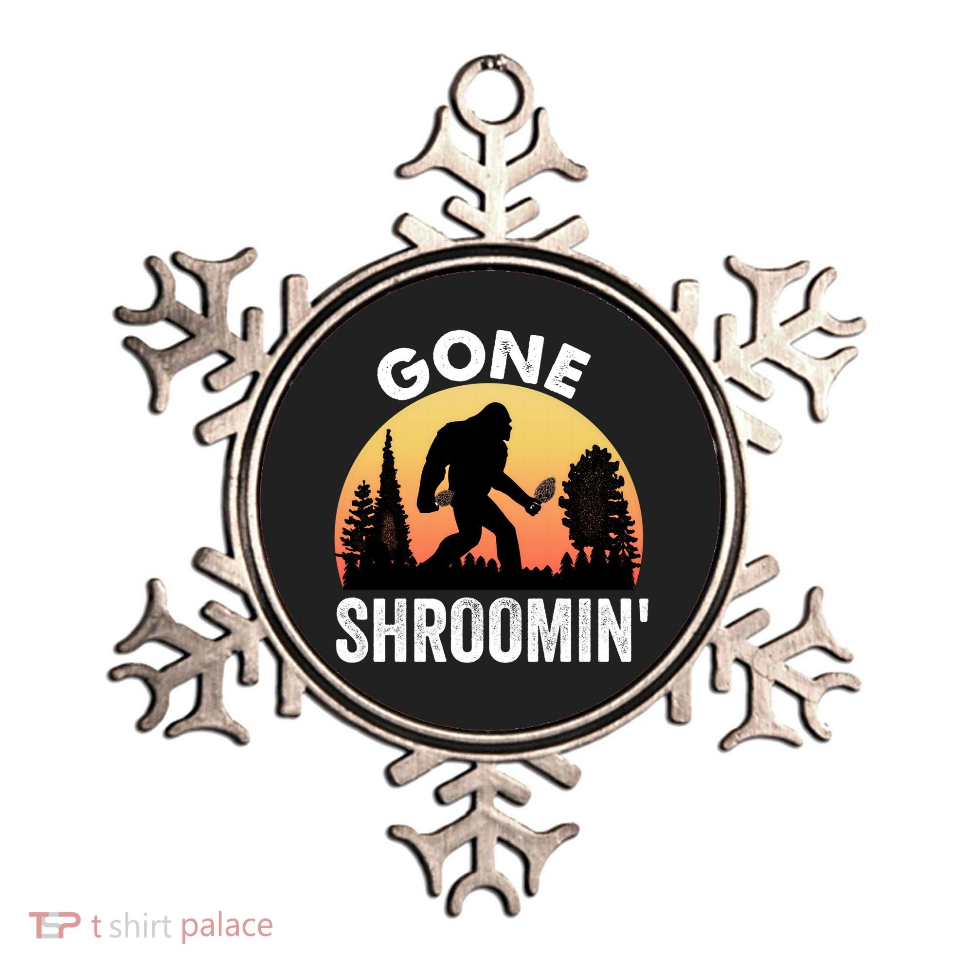 Morel Mushroom Hunter Gone Shroomin Funny Sasquatch Foraging Gift Ornament