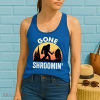 Morel Mushroom Hunter Gone Shroomin Funny Sasquatch Foraging Gift Women's Tank Top thumb 2