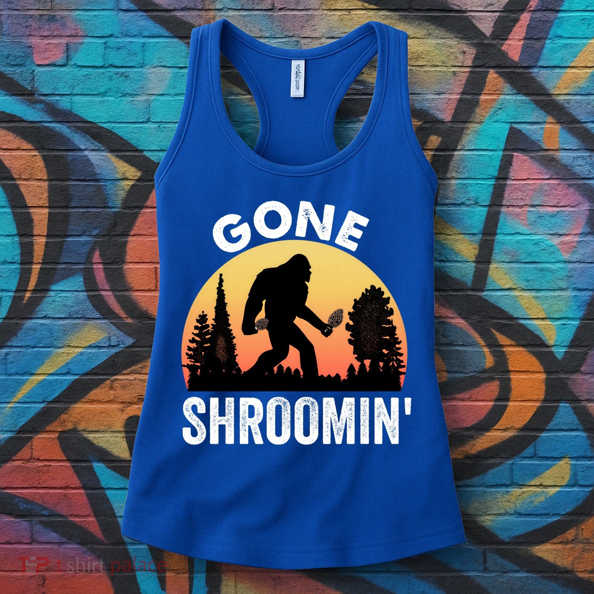 Morel Mushroom Hunter Gone Shroomin Funny Sasquatch Foraging Gift Women's Tank Top