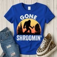 Morel Mushroom Hunter Gone Shroomin Funny Sasquatch Foraging Gift Women's T-Shirt thumb 3