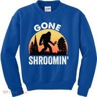 Morel Mushroom Hunter Gone Shroomin Funny Sasquatch Foraging Gift Kids Sweatshirt thumb 0