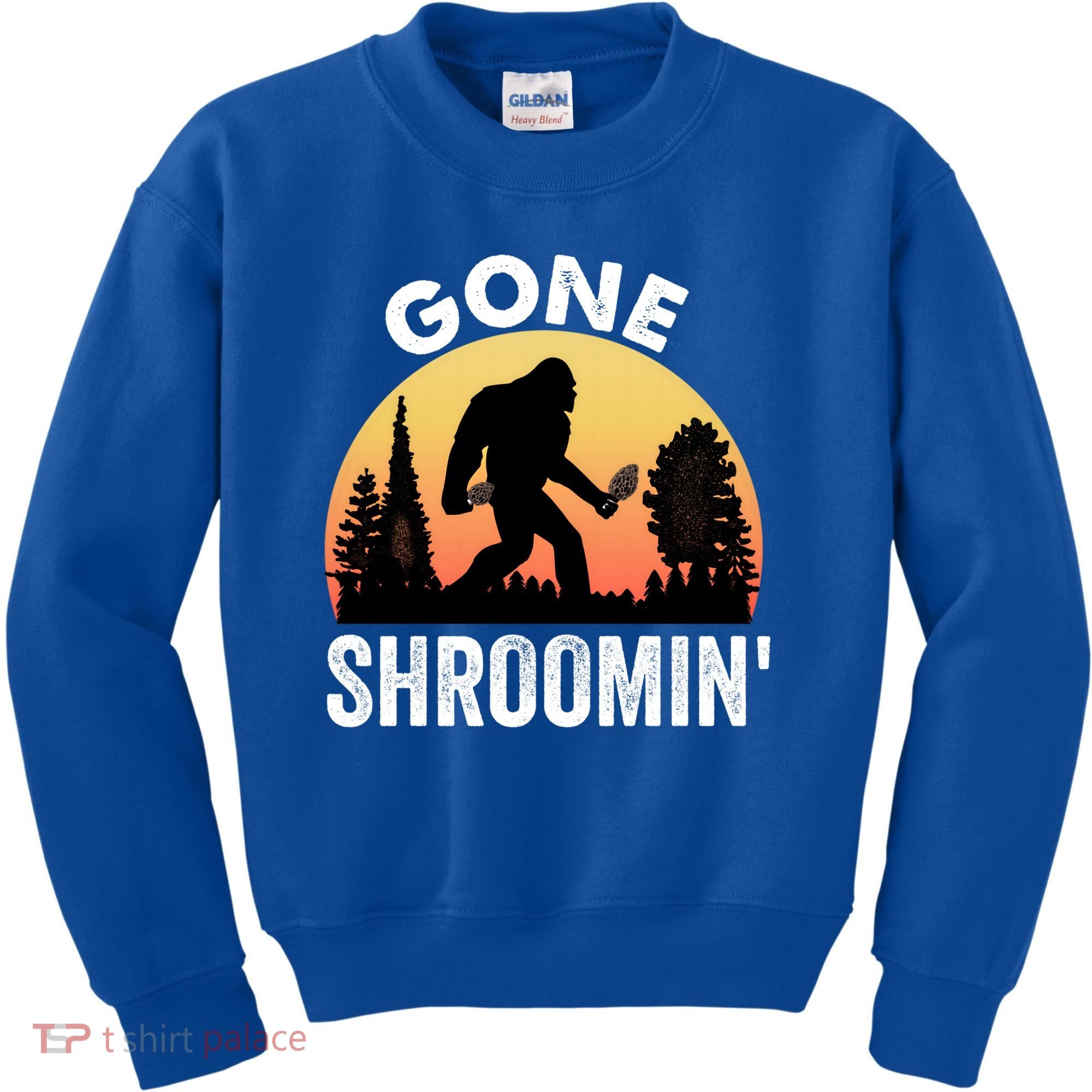 Morel Mushroom Hunter Gone Shroomin Funny Sasquatch Foraging Gift Kids Sweatshirt