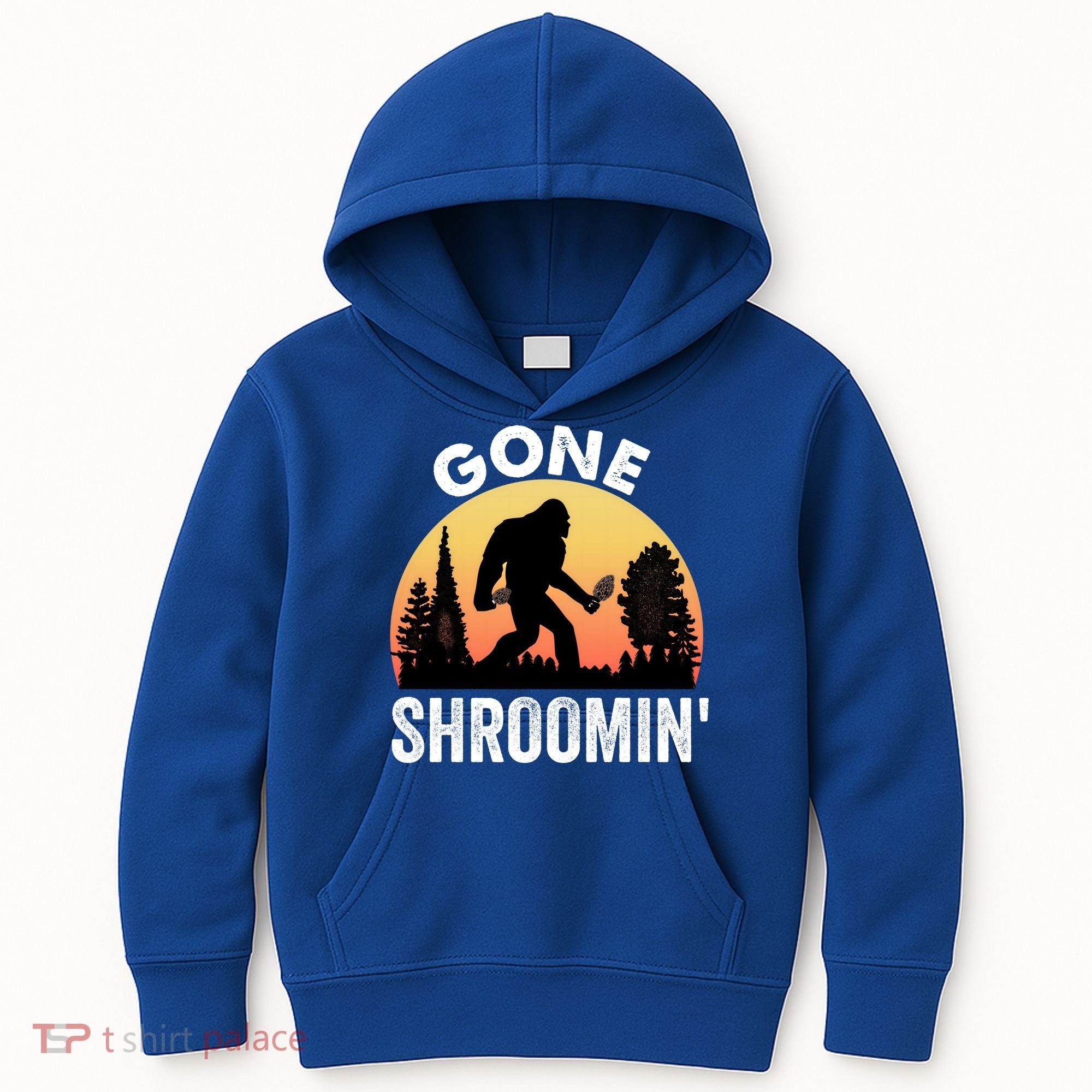 Morel Mushroom Hunter Gone Shroomin Funny Sasquatch Foraging Gift Kids Hoodie