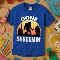 Morel Mushroom Hunter Gone Shroomin Funny Sasquatch Foraging Gift Kids T-Shirt thumb 3