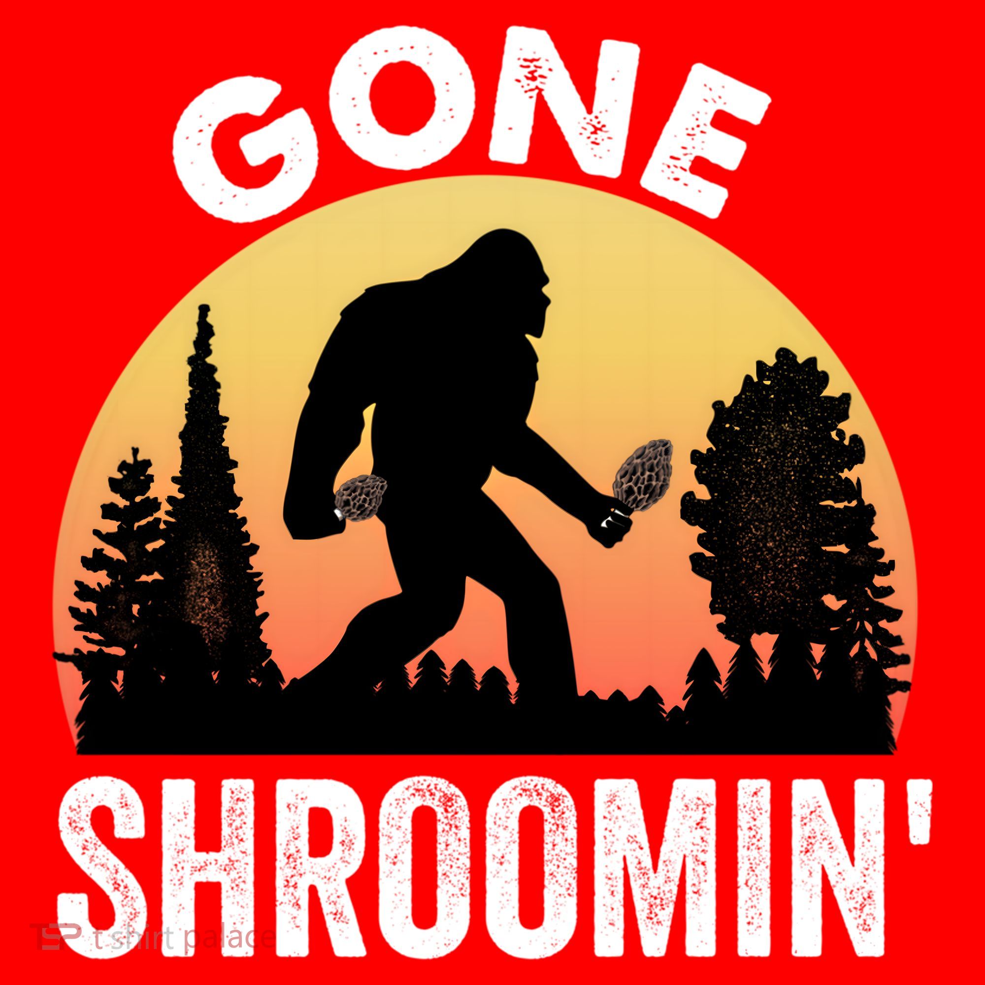 Morel Mushroom Hunter Gone Shroomin Funny Sasquatch Foraging Gift Santa Hat