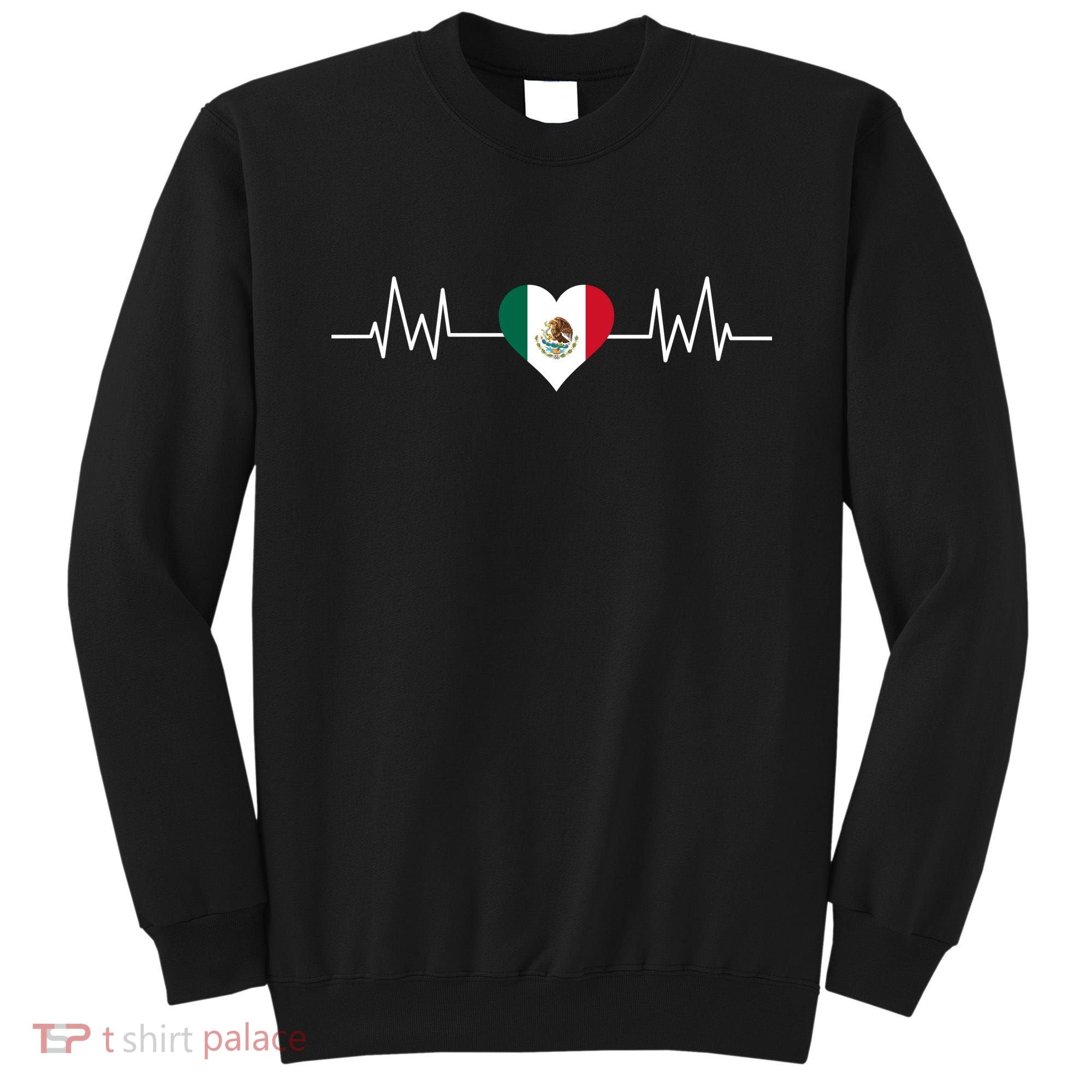 Mexico Mexican Heart Beat Pulse Sweatshirt