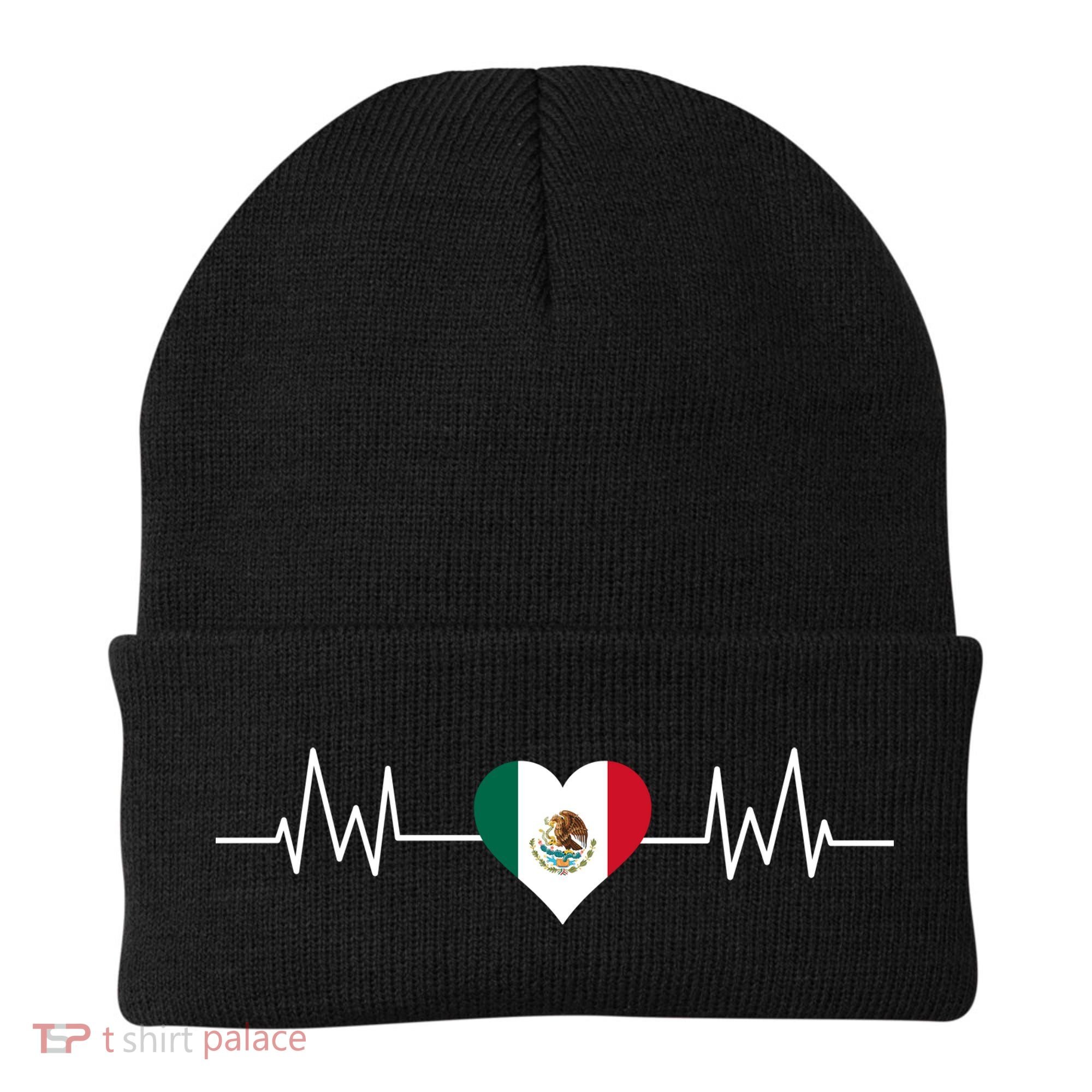 Mexico Mexican Heart Beat Pulse Beanie