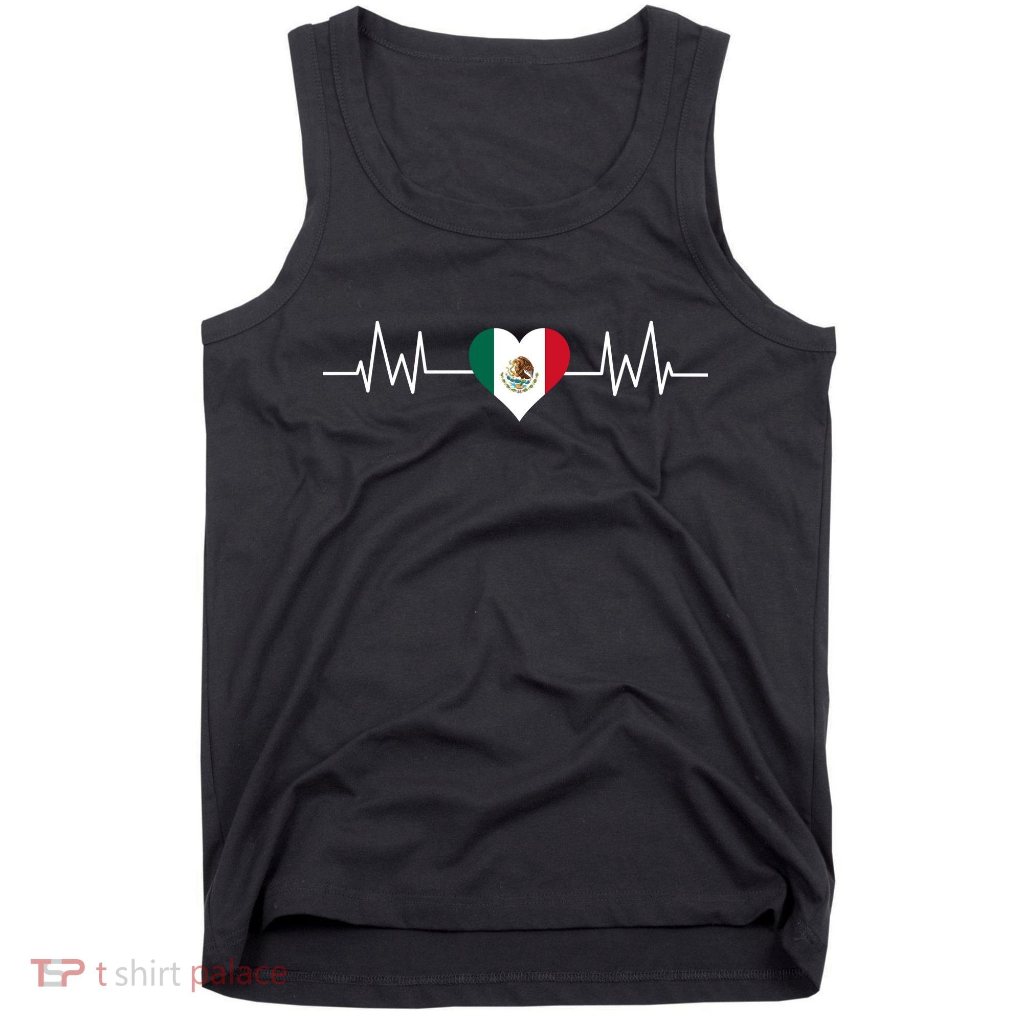 Mexico Mexican Heart Beat Pulse Tank Top