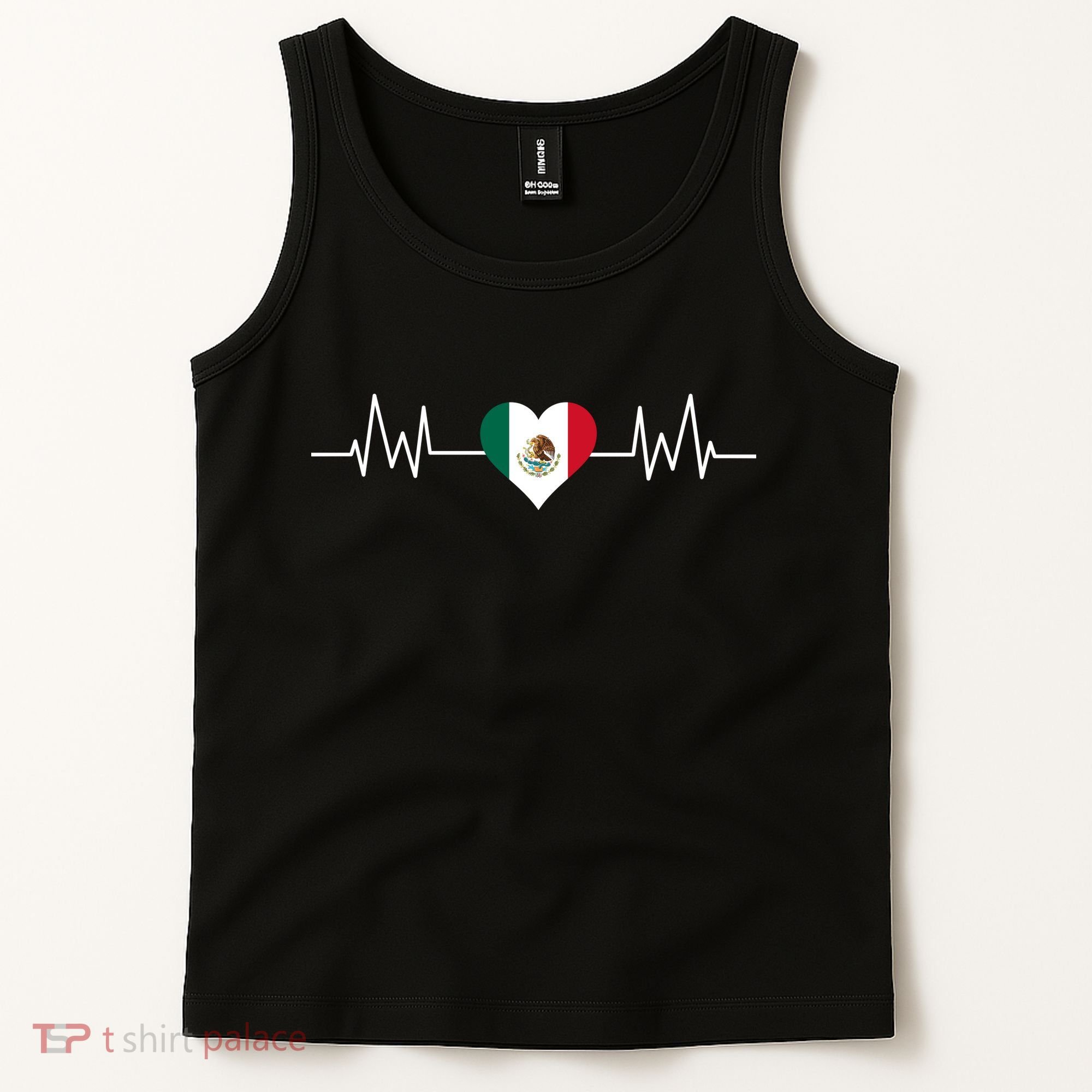 Mexico Mexican Heart Beat Pulse Tank Top