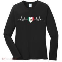 Mexico Mexican Heart Beat Pulse Women's Long Sleeve Shirt thumb 0
