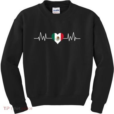 Mexico Mexican Heart Beat Pulse Kids Sweatshirt
