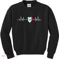 Mexico Mexican Heart Beat Pulse Kids Sweatshirt thumb 0