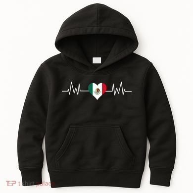 Mexico Mexican Heart Beat Pulse Kids Hoodie