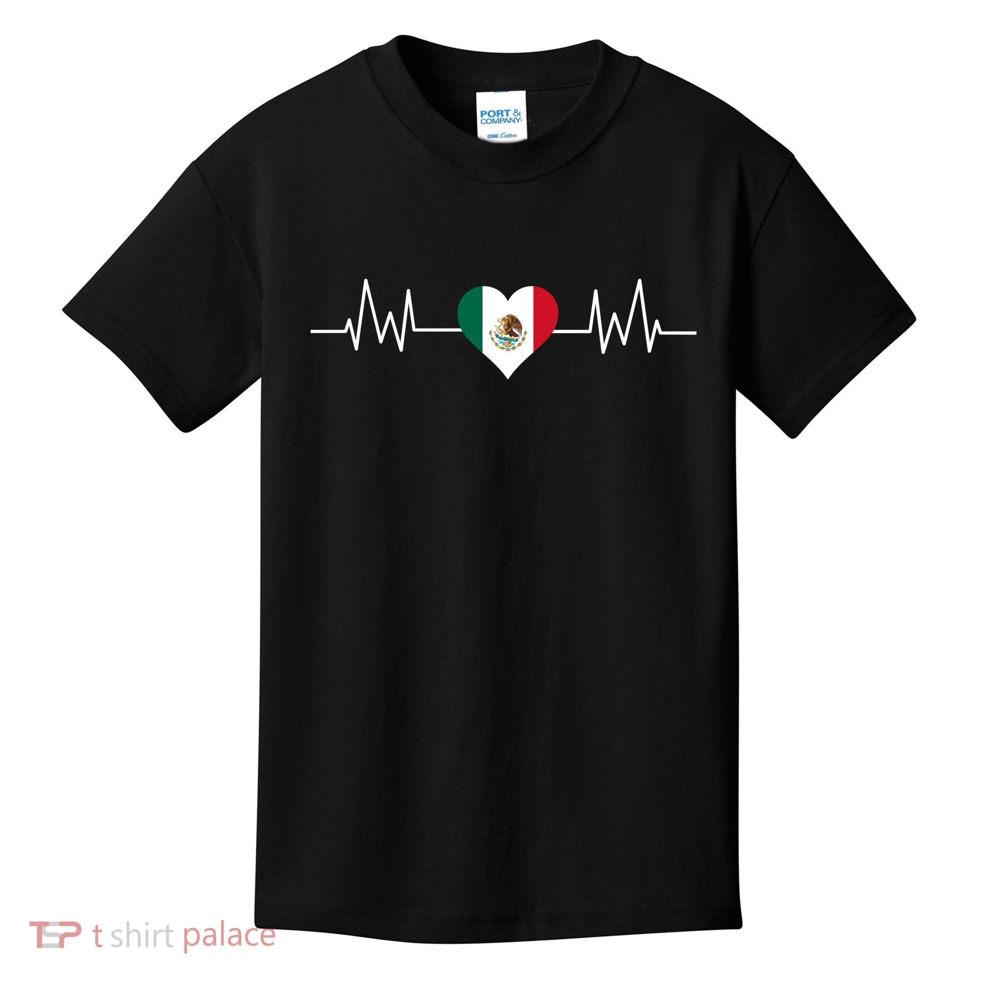 Mexico Mexican Heart Beat Pulse Kids T-Shirt