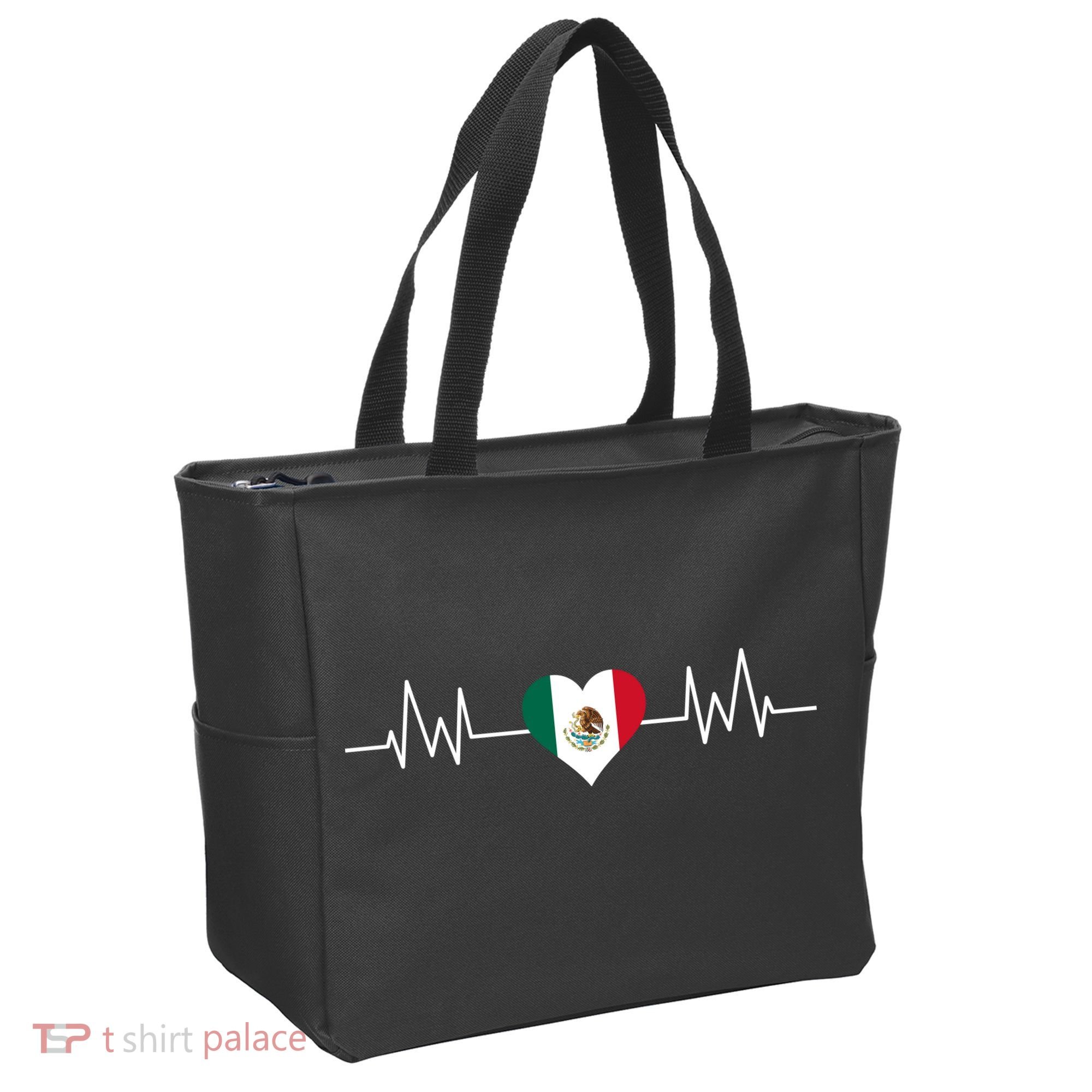 Mexico Mexican Heart Beat Pulse Tote Bag