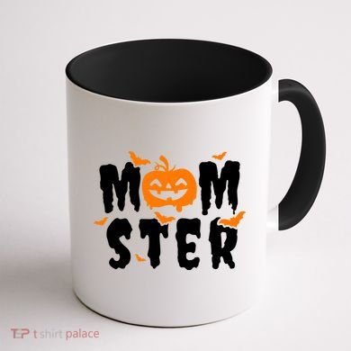 Monster Mom Halloween Pumpkin Coffee Mug back