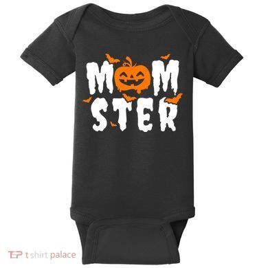 Monster Mom Halloween Pumpkin Baby Bodysuit