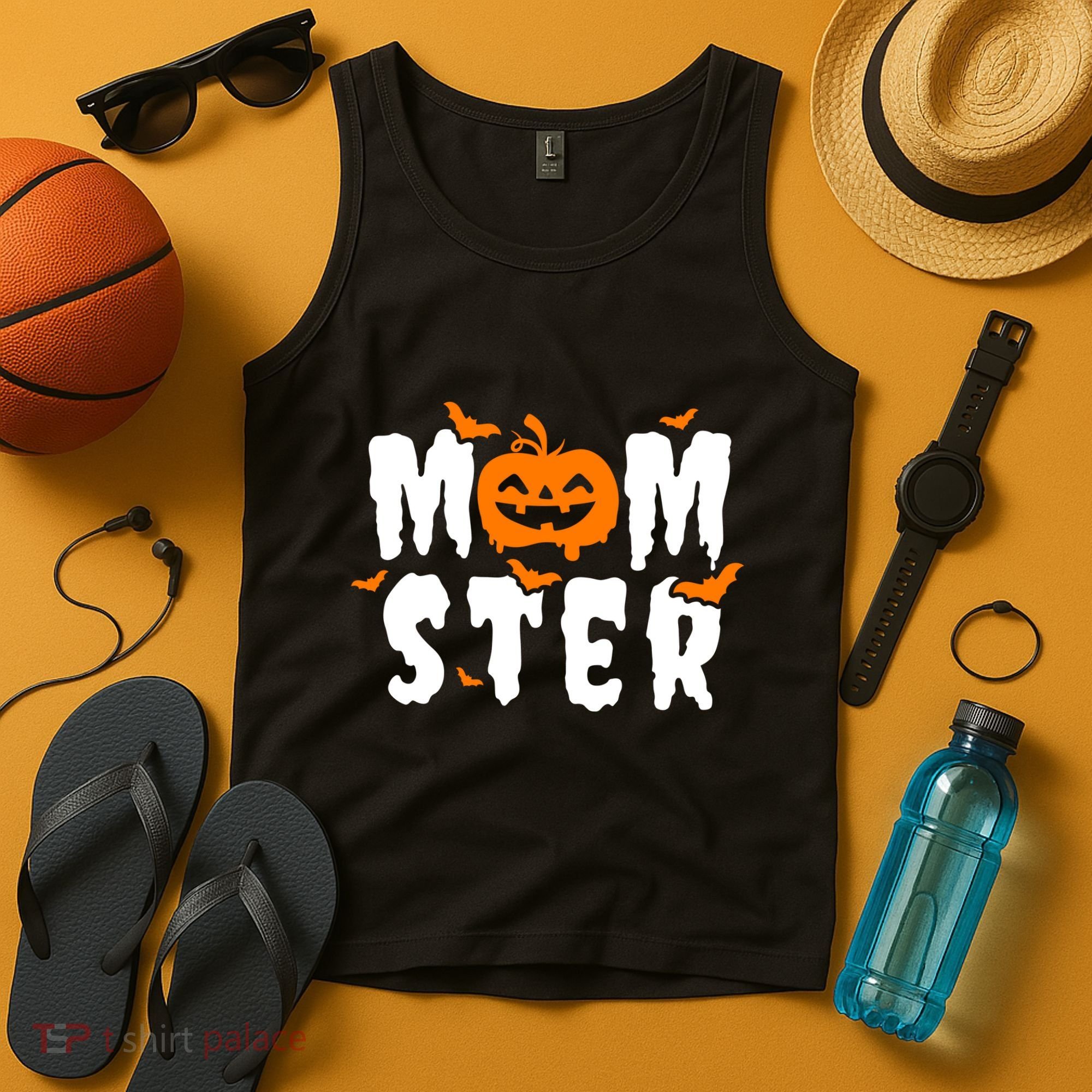 Monster Mom Halloween Pumpkin Tank Top