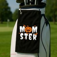 Monster Mom Halloween Pumpkin Golf Towel thumb 2