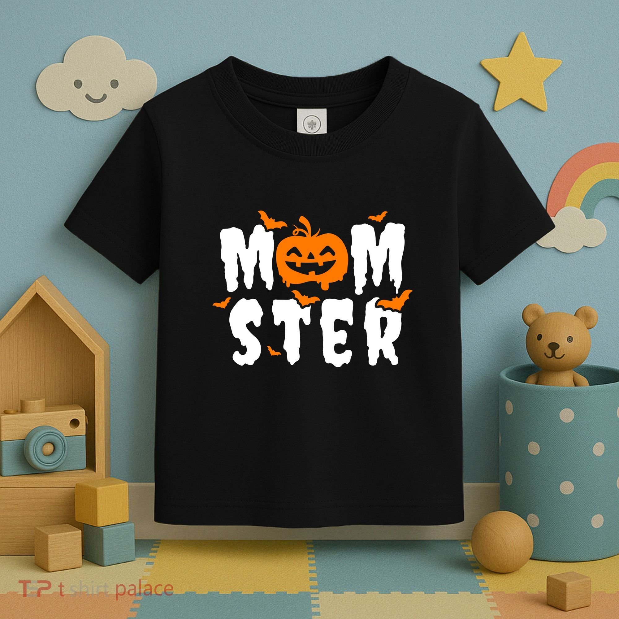Monster Mom Halloween Pumpkin Toddler T-Shirt