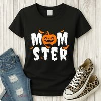 Monster Mom Halloween Pumpkin Women's T-Shirt thumb 3