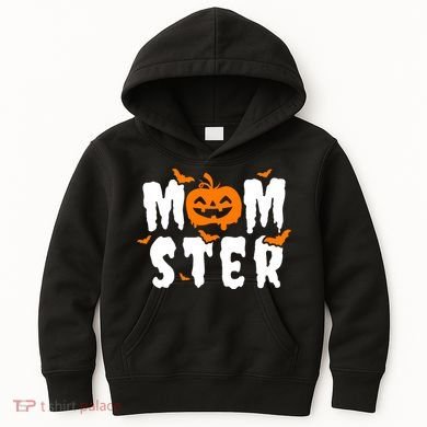 Monster Mom Halloween Pumpkin Kids Hoodie