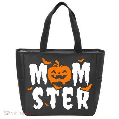 Monster Mom Halloween Pumpkin Tote Bag