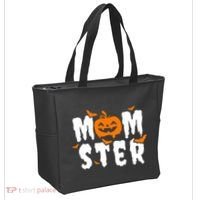 Monster Mom Halloween Pumpkin Tote Bag thumb 2