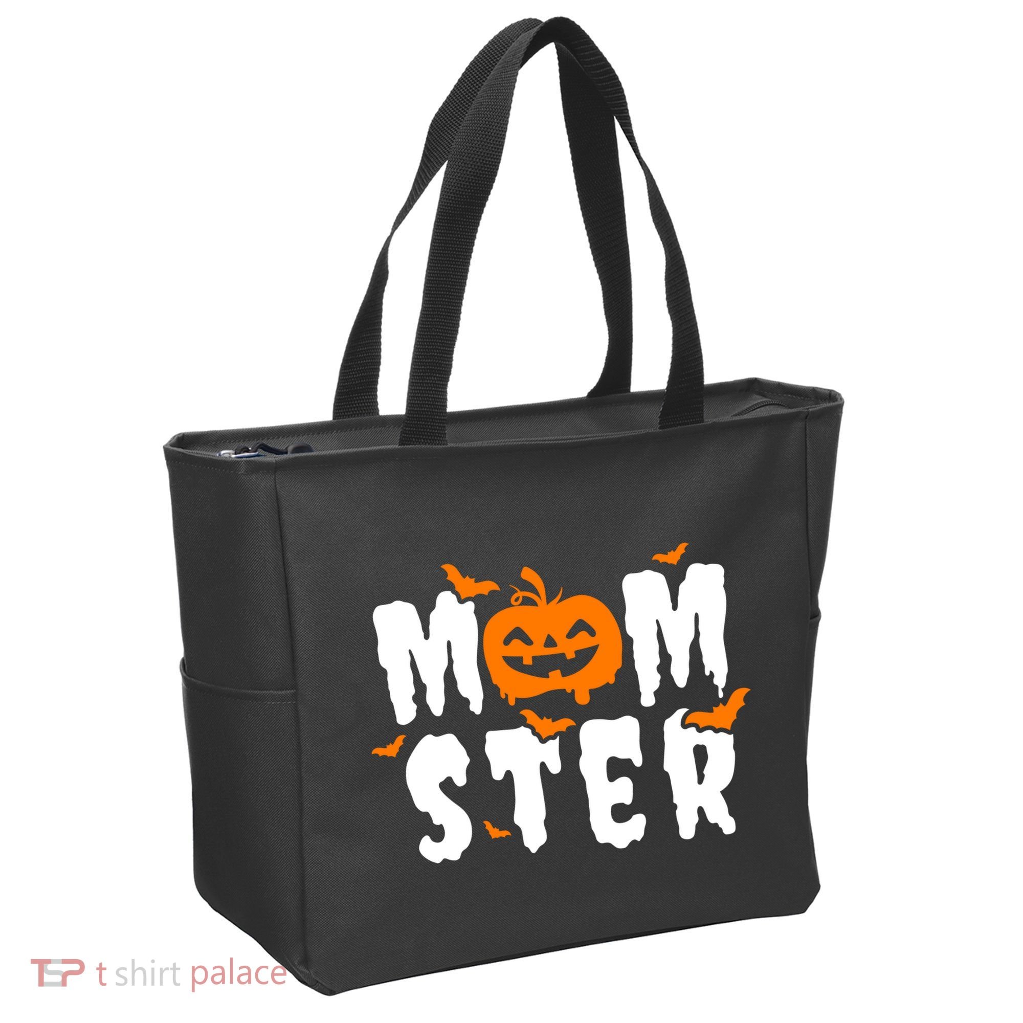 Monster Mom Halloween Pumpkin Tote Bag