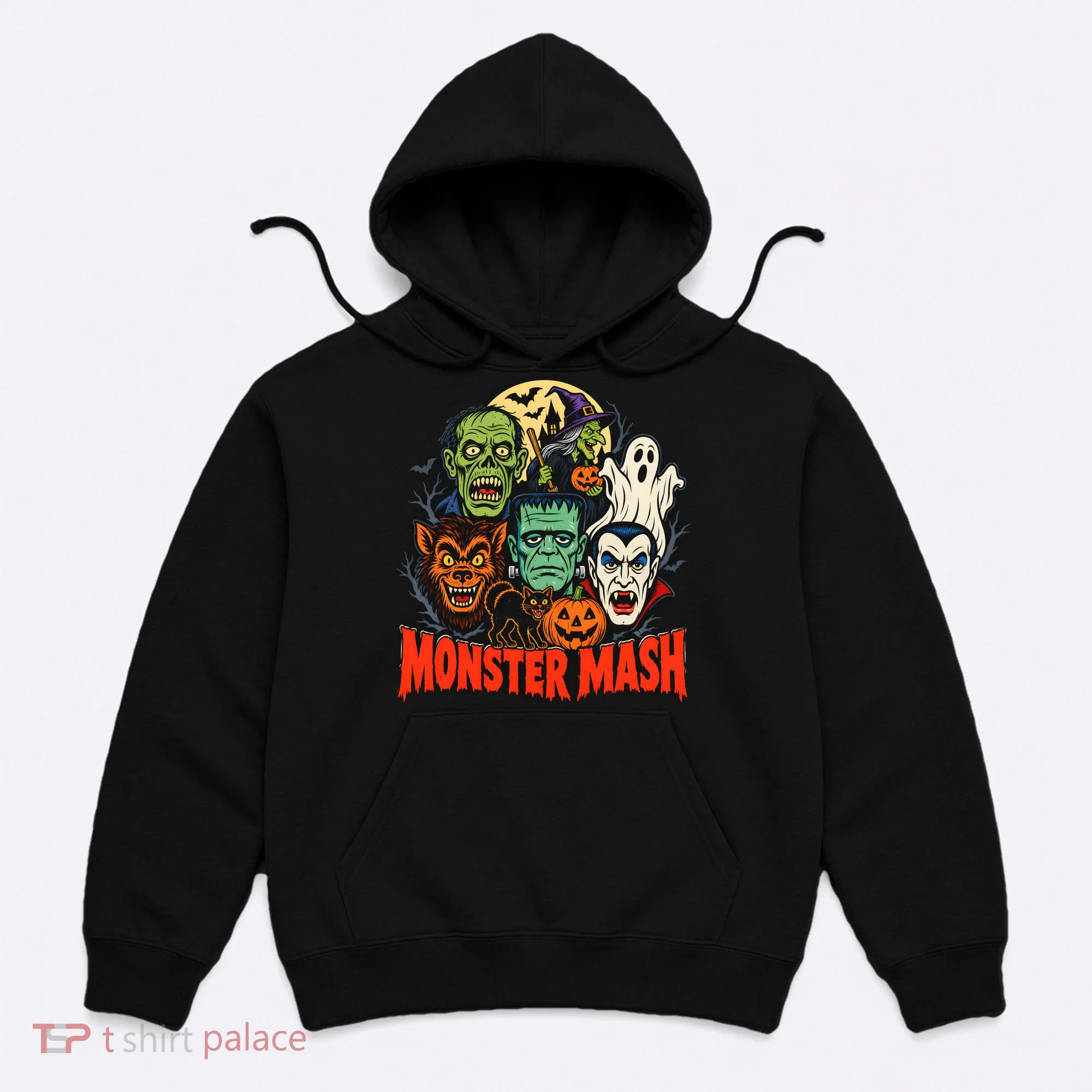 Monster Mash Halloween Graphic Vintage Hoodie