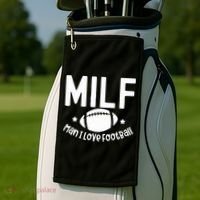 Milf Man I Love Football Golf Towel thumb 2