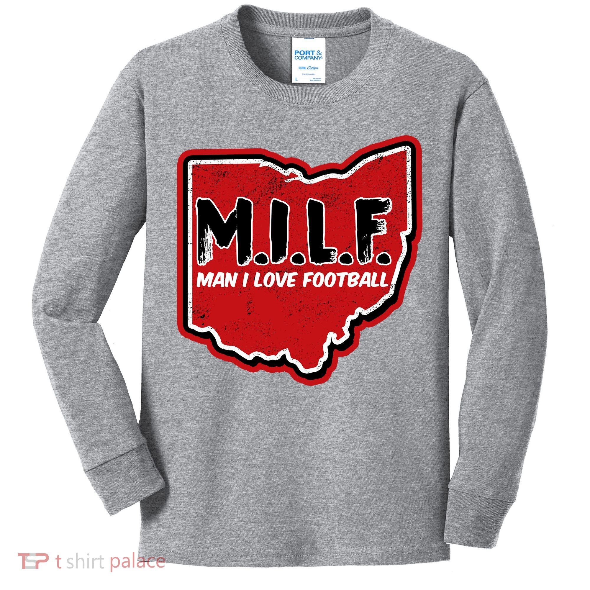 MILF Man I Love Football Ohio State Kids Long Sleeve Shirt
