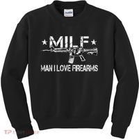 Milf Man I Love Firearms Pro Gun Owners Rights Kids Sweatshirt thumb 0