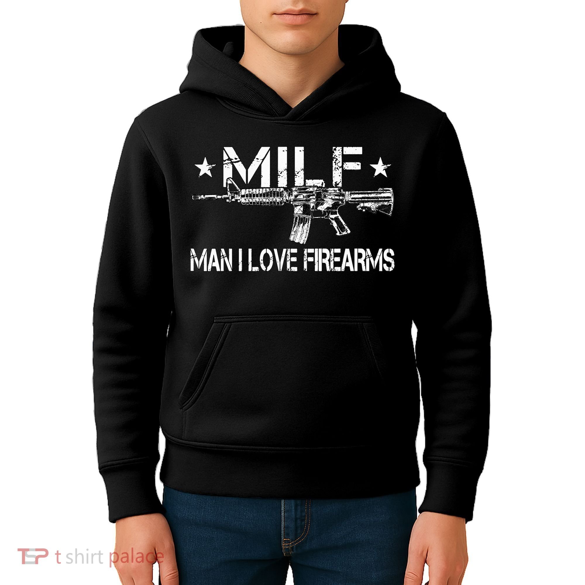 Milf Man I Love Firearms Pro Gun Owners Rights Kids Hoodie