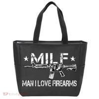 Milf Man I Love Firearms Pro Gun Owners Rights Tote Bag thumb 0