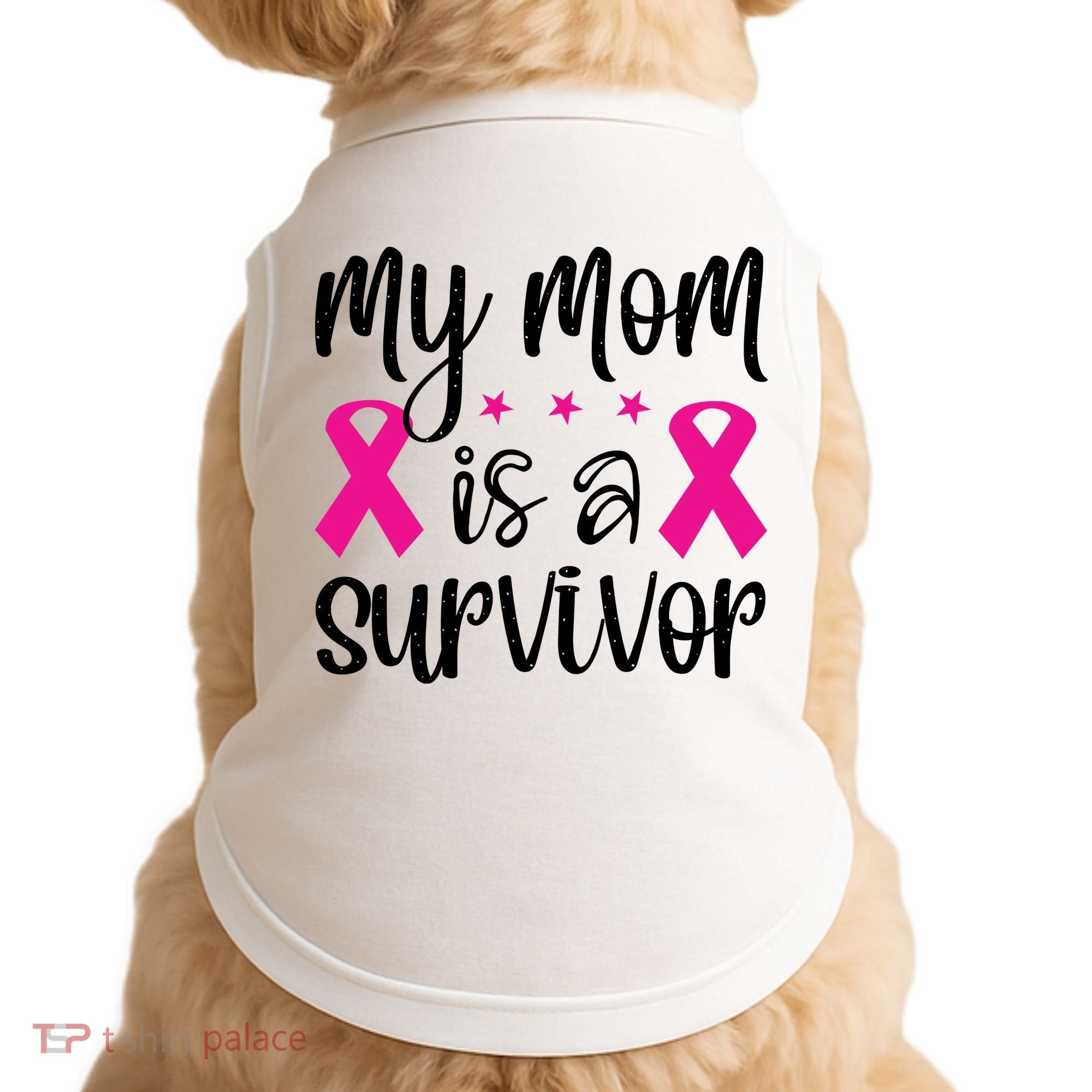 My Mom Is A Survivor Breast Cancer Awareness Doggie Tank