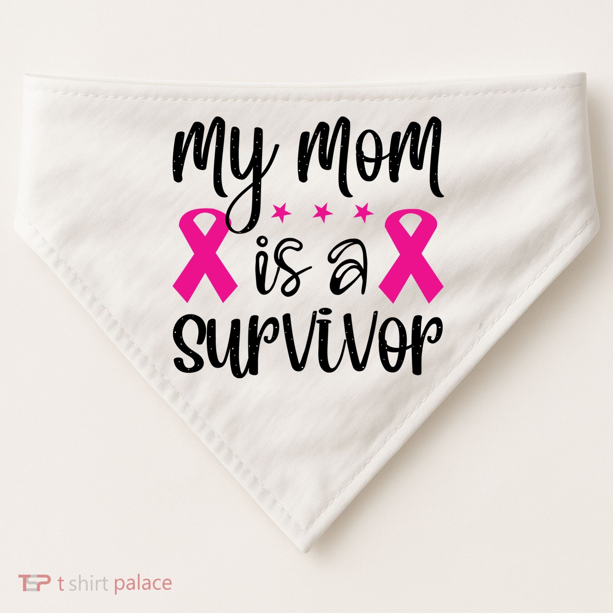 My Mom Is A Survivor Breast Cancer Awareness USA-Made Doggie Bandana