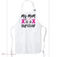 My Mom Is A Survivor Breast Cancer Awareness Apron thumb 0