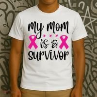 My Mom Is A Survivor Breast Cancer Awareness T-Shirt thumb 3