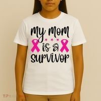 My Mom Is A Survivor Breast Cancer Awareness T-Shirt thumb 4