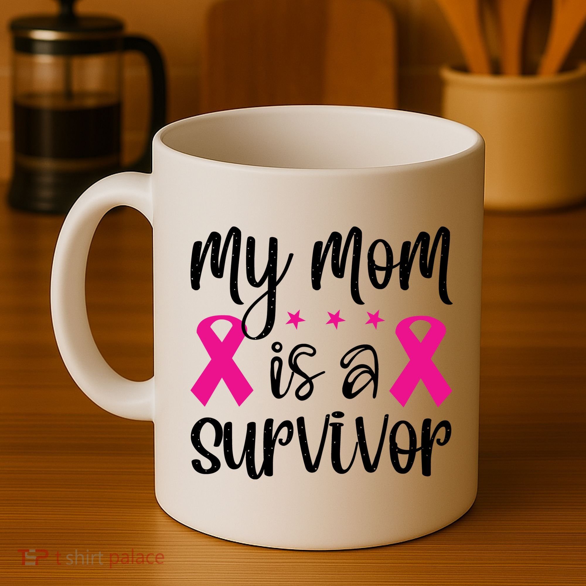My Mom Is A Survivor Breast Cancer Awareness Coffee Mug