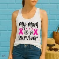 My Mom Is A Survivor Breast Cancer Awareness Women's Tank Top thumb 2