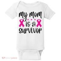 My Mom Is A Survivor Breast Cancer Awareness Baby Bodysuit thumb 0