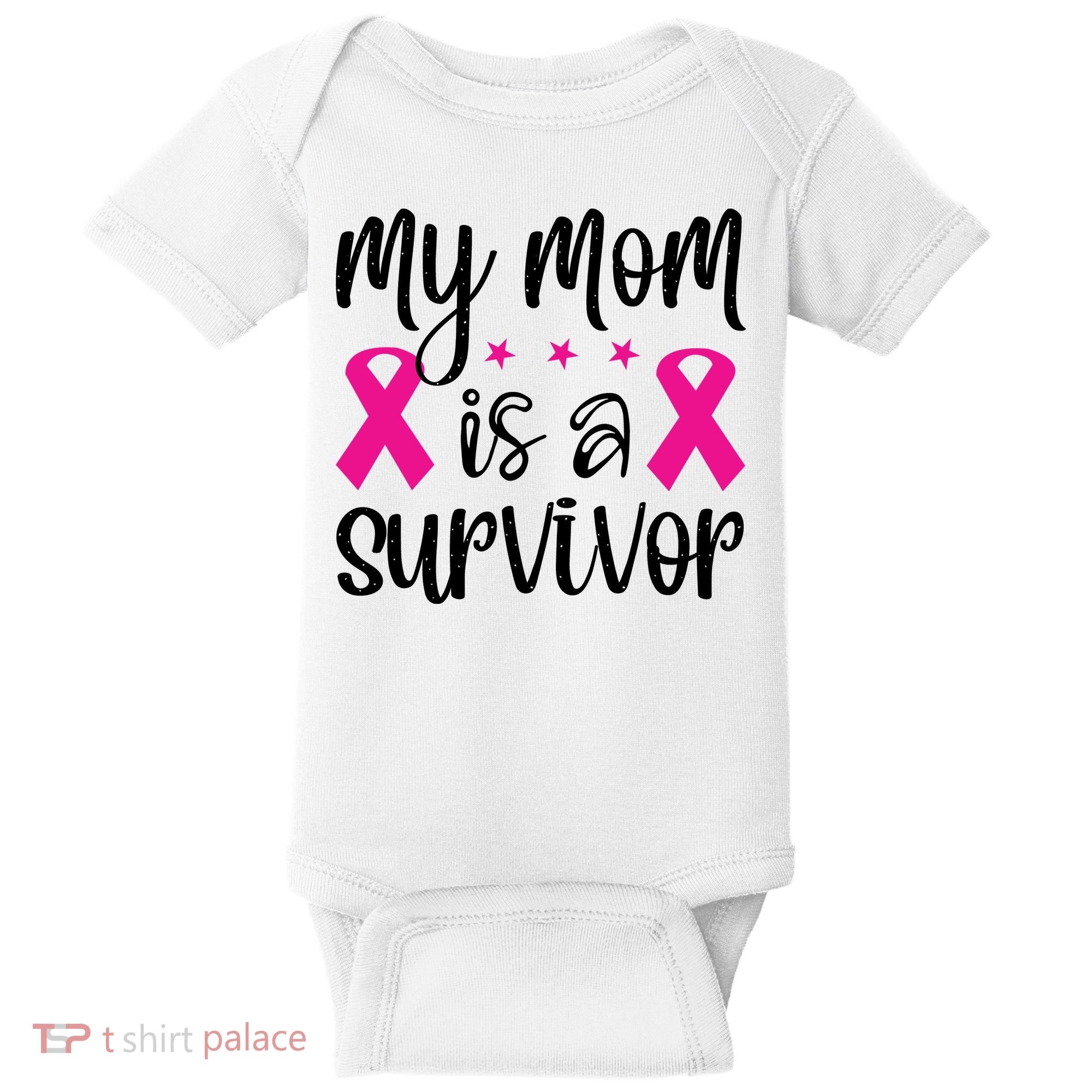 My Mom Is A Survivor Breast Cancer Awareness Baby Bodysuit