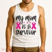 My Mom Is A Survivor Breast Cancer Awareness Tank Top thumb 3