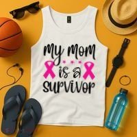 My Mom Is A Survivor Breast Cancer Awareness Tank Top thumb 4