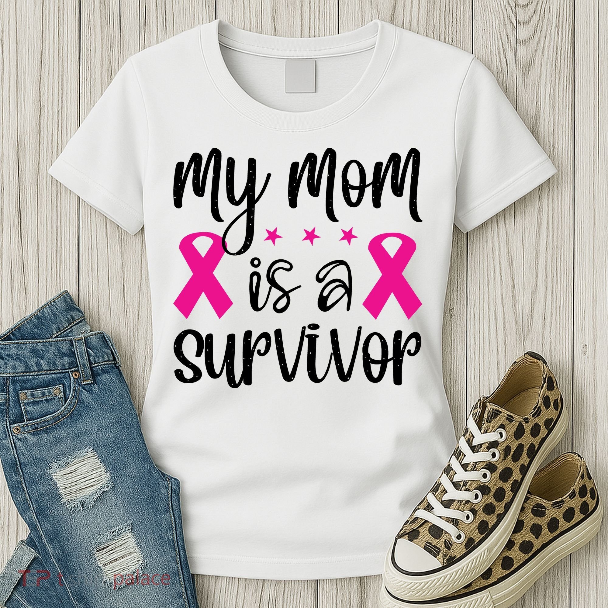 My Mom Is A Survivor Breast Cancer Awareness Women's T-Shirt