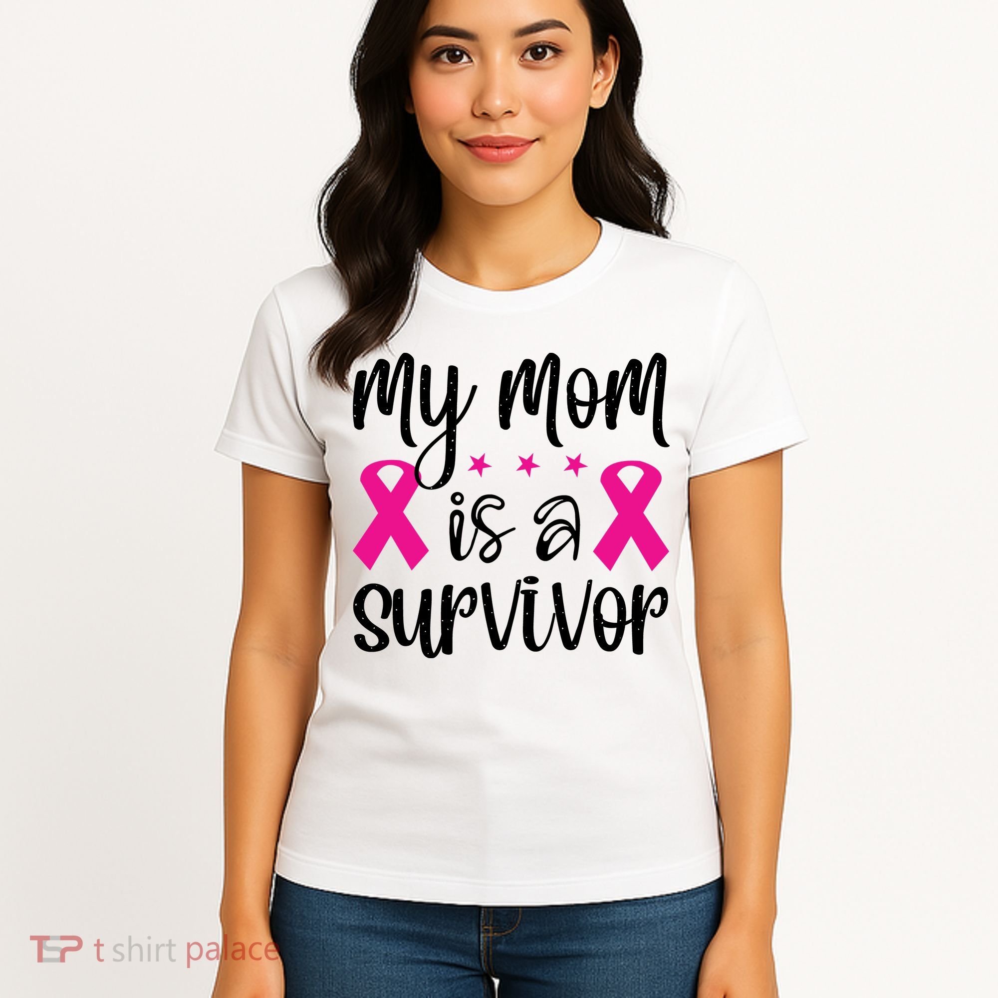My Mom Is A Survivor Breast Cancer Awareness Women's T-Shirt