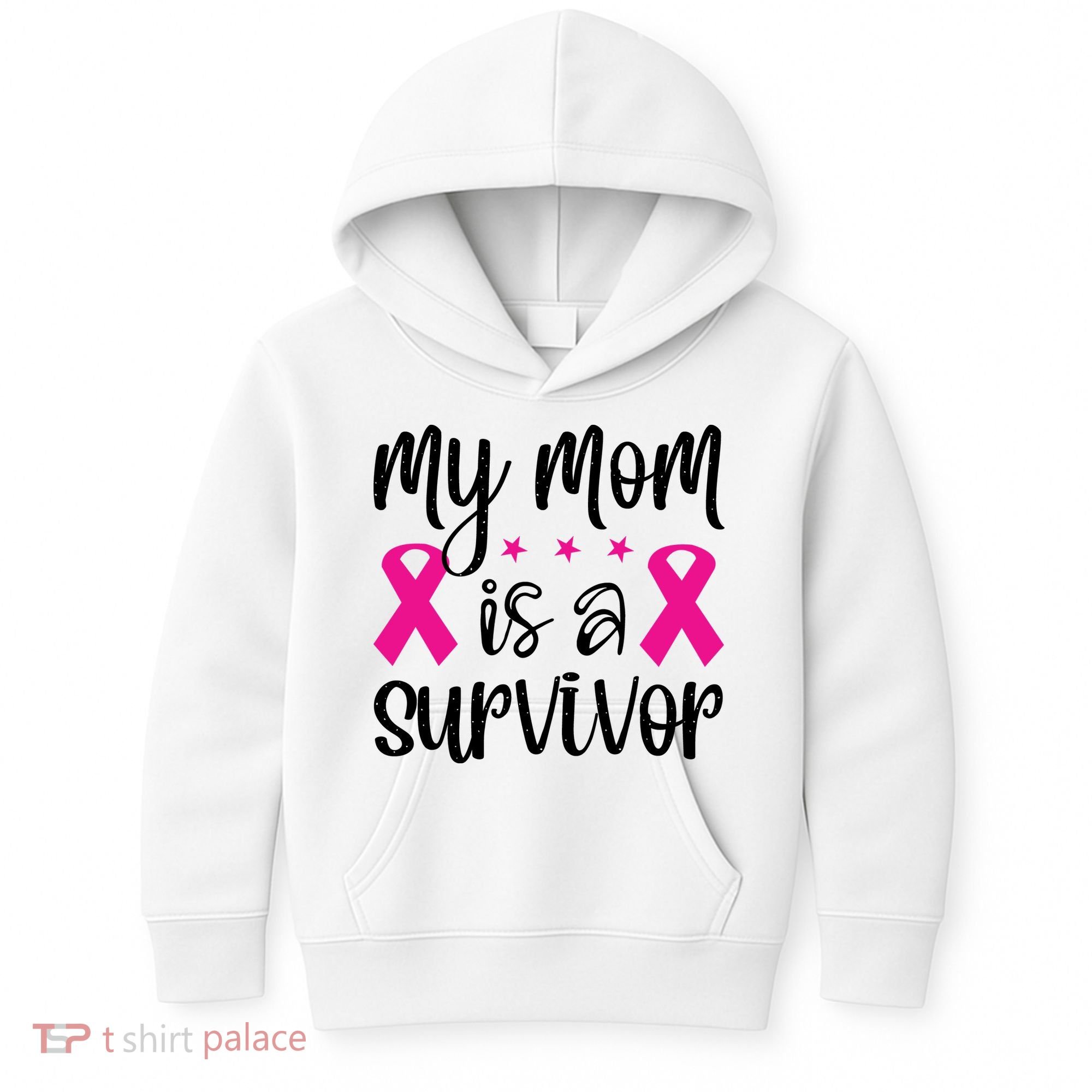 My Mom Is A Survivor Breast Cancer Awareness Kids Hoodie