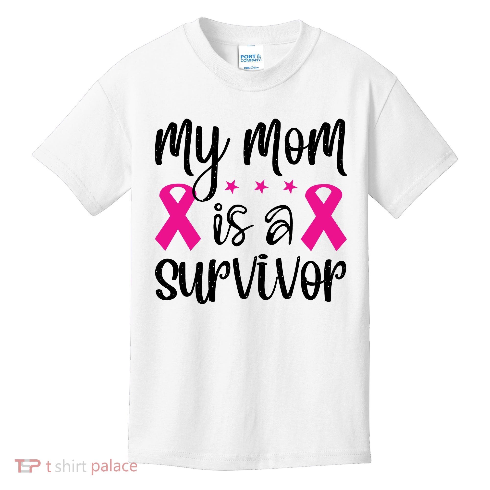 My Mom Is A Survivor Breast Cancer Awareness Kids T-Shirt